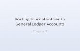 Posting Journal Entries to General Ledger Accounts Chapter 7.