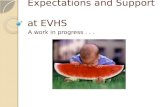 Expectations and Support at EVHS A work in progress...