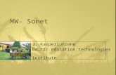 MW- Sonet J. Kasperiuniene Baltic education technologies institute.
