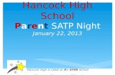 Hancock High School Parent SATP Night January 22, 2013 Hancock High is rated an A+ STAR School by the Mississippi Department of Education.