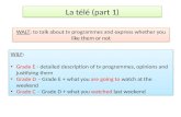 La télé (part 1) WALT: to talk about tv programmes and express whether you like them or not WILF: Grade E - detailed description of tv programmes, opinions.