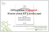 Otherwise Engaged : Know your KT Landscape Kate Beckmann Annabel Cooper The Implementation Strategies for Sustainable Urban Environment Systems (ISSUES)