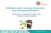 Positive Practice Positive Outcomes Offenders with Learning Disabilities and Learning Difficulties Awareness Training for Staff in the Criminal Justice.