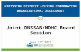 NIPISSING DISTRICT HOUSING CORPORATION. ORGANIZATIONAL ASSESSMENT 1 Joint DNSSAB/NDHC Board Session Sept 19 th 2013.
