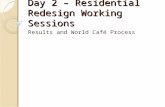 Day 2 – Residential Redesign Working Sessions Results and World Café Process.