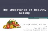 The Importance of Healthy Eating Ashleigh Callan, MSc.AHN, RD May 14 th, 2014 Caregiver Support Series.