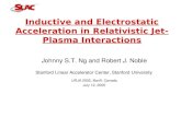 Inductive and Electrostatic Acceleration in Relativistic Jet-Plasma Interactions Johnny S.T. Ng and Robert J. Noble Stanford Linear Accelerator Center,