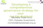Developing a comprehensive governance strategy for your not-for-dividend Michelle Trute GAICD CEO, Diabetes Queensland michellet@diabetesqld.org.au.