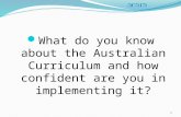What do you know about the Australian Curriculum and how confident are you in implementing it? 1.