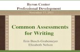 Byron Center Professional Development November 17, 2011 Erin Busch-Grabemeyer Elizabeth Nelson Common Assessments for Writing.