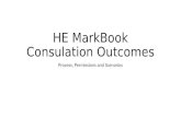 HE MarkBook Consulation Outcomes Process, Permissions and Scenarios.