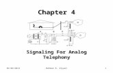 01/02/2013Bahman R. Alyaei1 Chapter 4 Signaling For Analog Telephony.