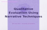 Qualitative Evaluation Using Narrative Techniques 28 th June 2012 – University of Canberra HartKnowledge Consulting.