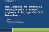 A Blueprint for Economic Growth: The Impacts Of Doubling Pennsylvania's Annual Highway & Bridge Capital Investment Jobs Economic Output State Tax Revenues.
