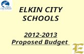 ELKIN CITY SCHOOLS 2012-2013 Proposed Budget. “Embrace the Challenge!” What lies behind us and what lies before us are small compared to what lies within.
