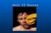 Unit II Forces. Force = a push or pull on an object measured in Newtons (N) 4 Ways Force Effects an Object 1.Increase v 2. Decrease v 3. Change Direction.