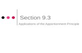 Section 9.3 Applications of the Apportionment Principle.