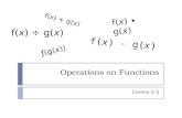 Operations on Functions Lesson 2.5 ƒ(g(x)) f(x) + g(x) f(x) - g(x) f(x) ÷ g(x) f(x) ∙ g(x)