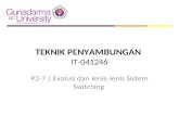 TEKNIK PENYAMBUNGAN IT-041246 P2-7 | Evolusi dan Jenis-Jenis Sistem Switching.