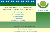 School for the Future ‘s Hertogenbosch, The Netherlands School for the Future ‘s Hertogenbosch, The Netherlands “E4, THE DIGITAL LEARNING HIGHWAY THROUGH.