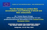 The EU Strategy to combat illicit accumulation and trafficking of SALW and their ammunition Mr. Tomás Reyes Ortega Office of the Personal Representative.