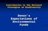Contribution to the National Strategies on Biodiversity Donor’s Expectations of Environmental Funds.