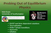 Probing Out of Equilibrium Physics Nick Evans University of Southampton D3/D7 and time dependent solutions Thermalization Finite T phase transitions Quenches.