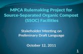 Stakeholder Meeting on Preliminary Draft Language October 12, 2011 1.