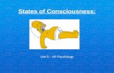 1 States of Consciousness: Unit 5 – AP Psychology.