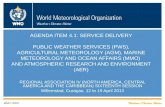 WMO AGENDA ITEM 4.1: SERVICE DELIVERY PUBLIC WEATHER SERVICES (PWS), AGRICULTURAL METEOROLOGY (AGM), MARINE METEOROLOGY AND OCEAN AFFAIRS (MMO) AND ATMOSPHERIC.