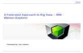 A Federated Approach to Big Data -- IBM Watson Explorer Presented by: Ken Holmes.