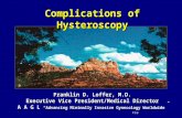 Franklin D. Loffer, M.D. Complications of Hysteroscopy Franklin D. Loffer, M.D. Executive Vice President/Medical Director A A G L “Advancing Minimally.
