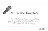 1 RF Physical Inventory A New Method of Counting, Auditing and Reconciling XA Physical Inventory with Materials Management.