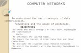 COMPUTER NETWORKS COMPUTER NETWORKS AIM To understand the basic concepts of data communication, networking and the usage of protocols. OBJECTIVES To study.