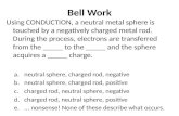 Bell Work Using CONDUCTION, a neutral metal sphere is touched by a negatively charged metal rod. During the process, electrons are transferred from the.