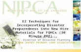 EZ Techniques for Incorporating Disaster Preparedness into New Hire Materials for FQHCs (30 Minute PPT) Amelia Muccio Director of Disaster Planning NEW.