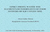 LINKS AMONG WATER AND ELEMENTS/DETERMINANTS OF FOOD SYSTEMS OF IGP-5 STUDY SITE Ahsan Uddin Ahmed Bangladesh Unnayan Parishad (BUP) GECAFS IGB Workshop,
