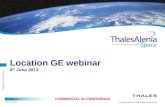 BSNAVC All rights reserved, 2008, Thales Alenia Space Template reference : 100181670S-EN COMMERCIAL IN CONFIDENCE 6 th June 2012 Location GE webinar 6.
