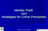 National Crime Prevention Council 2005 Identity Theft and Strategies for Crime Prevention.