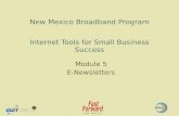 New Mexico Broadband Program Internet Tools for Small Business Success Module 5 E-Newsletters.