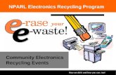 How we did it and how you can, too! Community Electronics Recycling Events NPARL Electronics Recycling Program.
