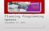2013-14 Strategic Planning Programming Update September 19, 2013 1.