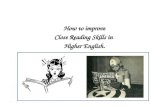 How to improve Close Reading Skills in Higher English.