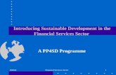 PP4SD Financial Services Sector 1 Introducing Sustainable Development in the Financial Services Sector A PP4SD Programme.