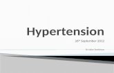 26 th September 2012 Dr Julian Tomkinson.  To understand the diagnosis, impact and management of hypertension in General Practice.