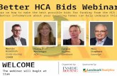 WELCOME Organised by:Sponsored by: The webinar will begin at 11am Better HCA Bids Webinar A webinar on how to make the best possible bids for funding from.