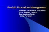ProEdit Procedure Management Writing a Verification Procedure For a Megger CM500 Combination Tester - Loop Function.
