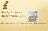 Early America Beginning-1800.  Beliefs about nature of physical world  Beliefs about social order and appropriate behavior  Beliefs about human nature.