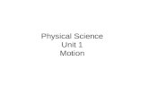 Physical Science Unit 1 Motion. Mass Amount of matter in an object Units: kilogram (or gram) Measured: –Using a balance.