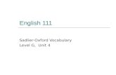 English 111 Sadlier-Oxford Vocabulary Level G, Unit 4.